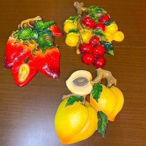 Vintage chalk ware Fruit Wall decor